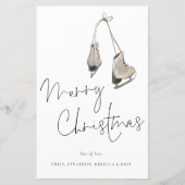 Budget Moderne Eis Skate Frohe Weihnachtskarte (Vorderseite)