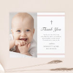 Budget Moderne Elegance Girls Taufe Vielen Dank<br><div class="desc">Budget Modern Elegance Girls Taufe Danke You Card ist modern und sauber mit weichen rosa Streifen und ein Kreuz mit Foto. Graue,  anpassbare Art erlaubt Ihnen,  alle Informationen auf der Karte nach Ihren Wünschen zu ändern. Ideal für kleine Mädchen Taufe.</div>