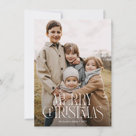 Budget Moderne Elegant frohe Weihnachten Drei Foto (Vorderseite)