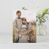 Budget Moderne Elegant frohe Weihnachten Drei Foto (Stehend Vorderseite)