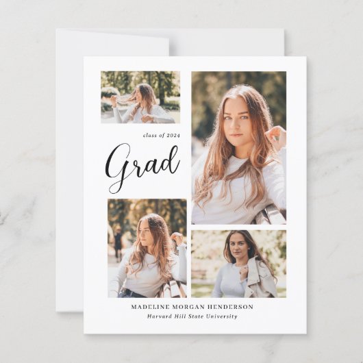 Budget Moderne Elegante 5-Foto-Collage-Abschluss (Vorderseite)