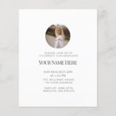 Budget Moderne elegante Abschluss Foto Einladungen Flyer (Hinten)