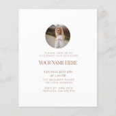 Budget Moderne elegante Abschluss Foto Einladungen Flyer (Hinten)