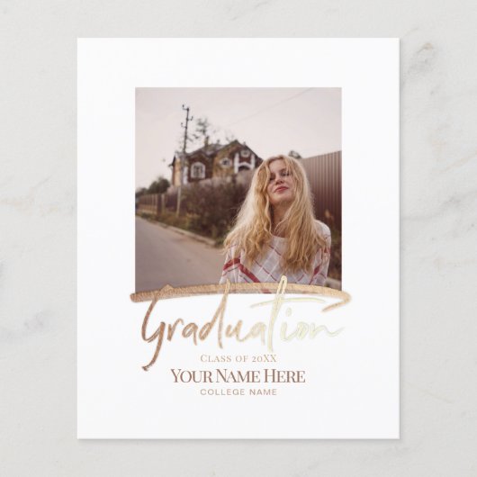 Budget Moderne elegante Abschluss Foto Einladungen Flyer (Vorne)