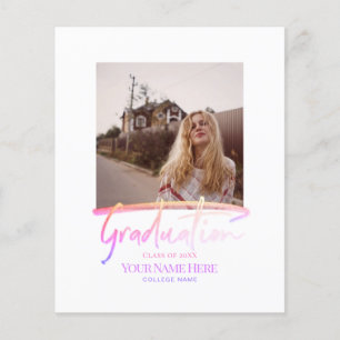 Budget Moderne Elegante Abschluss-Fotoeinladungen Flyer