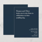 Budget Moderne elegante Blue Wedding Einladung Nav (Vorne/Hinten)