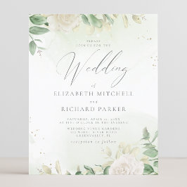 Budget Moderne Elegante Blumenhochzeit Einladung