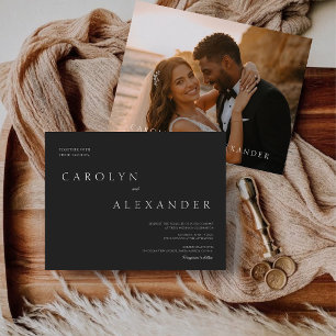 Budget Moderne Elegante Foto-Hochzeitseinladung Postkarte