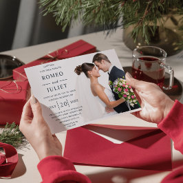 Budget Moderne elegante romantische Hochzeit des F Einladung