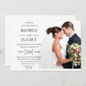 Budget Moderne elegante romantische Hochzeit des F Einladung (Vorne/Hinten)