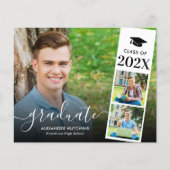 Budget Moderne Foto Collage Graduate Ankündigung (Vorderseite)
