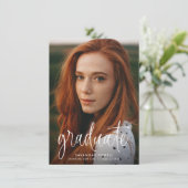 Budget Moderne Foto Graduation Party Einladung (Stehend Vorderseite)