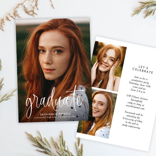 Budget Moderne Foto Graduation Party Einladung