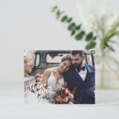 Budget Moderne Foto Hochzeit Vielen Dank Postkarte (Stehend Vorderseite)