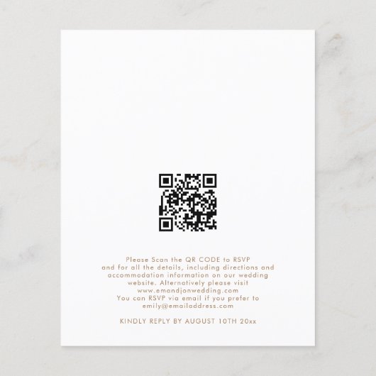 Budget Moderne Foto Overlay QR-Code Hochzeit einla (Rückseite)