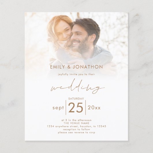 Budget Moderne Foto Overlay QR-Code Hochzeit einla (Vorderseite)