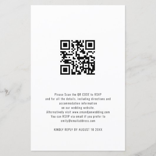 Budget Moderne Foto Overlay QR-Code Hochzeit einla (Rückseite)