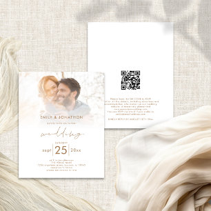 Budget Moderne Foto Overlay QR-Code Hochzeit einla
