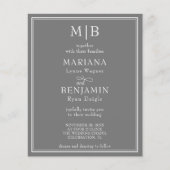 Budget Moderne graue Hochzeitseinladung an der Gre (Vorderseite)