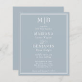 Budget Moderne Grenz leicht graue Hochzeit Einladu (Vorne/Hinten)