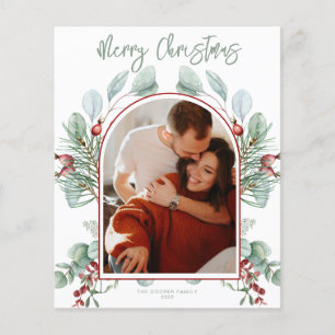BUDGET Moderne Grünpflanzen-Weihnachtskarte Flyer