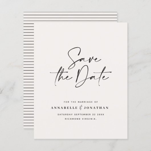 Budget Moderne handgeschriebene Typografie Hochzei (Vorne/Hinten)