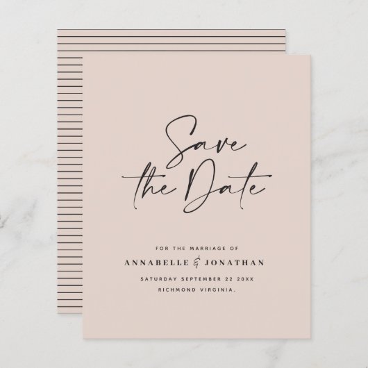 Budget Moderne handgeschriebene Typografie Hochzei (Vorne/Hinten)