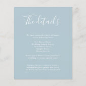 Budget Moderne, hellblaue Hochzeitdetails laden ei (Vorderseite)