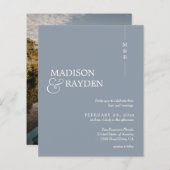 Budget Moderne Hochzeit mit rotem Monogramm-Foto (Vorne/Hinten)