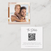 Budget Moderne Hochzeitsseite QR Code Fotokarte