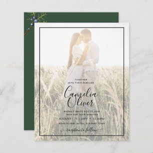 Budget Moderne Juniper Green Wedding Einladung