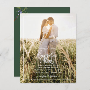 Budget Moderne Juniper Green Wedding Einladung