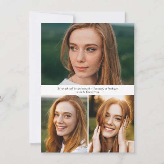 Budget Moderne Kalligrafie Einfaches Foto Abschlus Ankündigung (Rückseite)