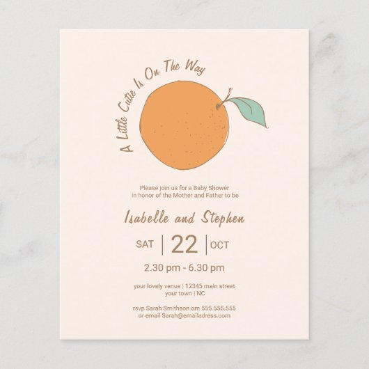 Budget Moderne kleine Süsse Orangefarbene Babydusc (Vorderseite)