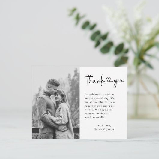 Budget Moderne Liebe Script Hochzeit Foto Vielen D Postkarte (Stehend Vorderseite)