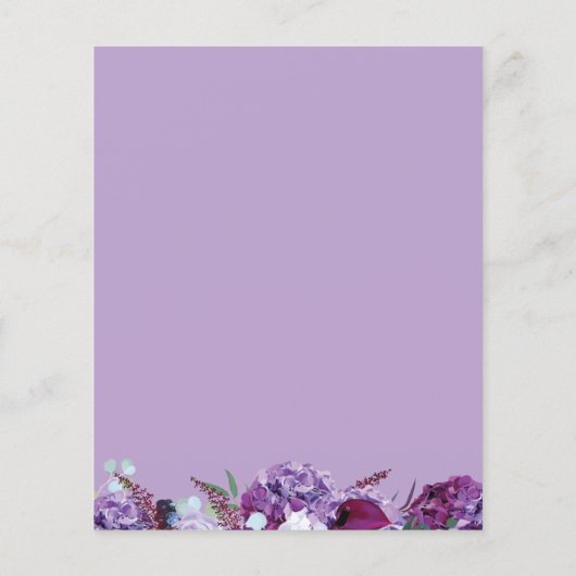 Budget Moderne Lila Blumengeometrie (Rückseite)