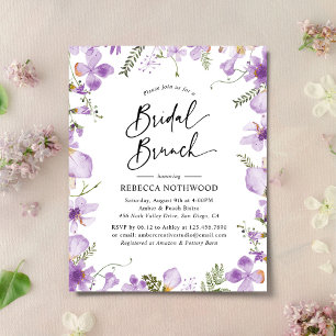 Budget Moderne Lila Bridal Brunch Einladung
