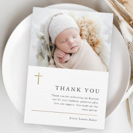 Budget Moderne Minimal Foto Taufe Danke Karte