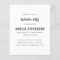 Budget Moderne Minimal Graduation Party Einladung