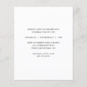 Budget Moderne Minimalistische Beerdigung (Rückseite)