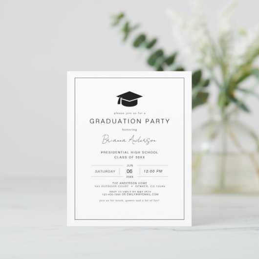 Budget Moderne Minimalistische Chic Graduation Par (Stehend Vorderseite)