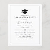 Budget Moderne Minimalistische Chic Graduation Par (Vorderseite)