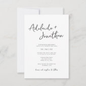 Budget Moderne Minimalistische Einladung zur Hochz (Vorderseite)