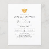 Budget Moderne Minimalistische Gold Graduation Par (Vorderseite)