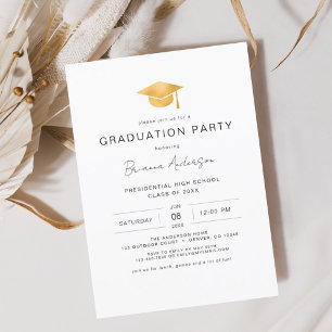 Budget Moderne Minimalistische Gold Graduation Par