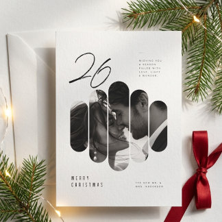 Budget Moderne Minimalistische Hochzeits-Weihnacht Feiertagskarte
