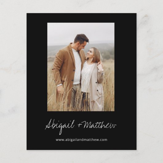 Budget Moderne Minimalistische Schwarze Hochzeit E (Rückseite)