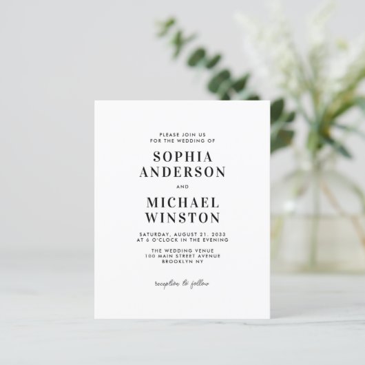 Budget Moderne Minimalistische UAWG QR Foto Hochze (Stehend Vorderseite)