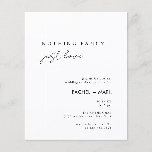 Budget Moderne nichts Extravagant nur Liebe Hochze (Vorderseite)