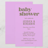 Budget Moderne Niedliche, Lila Green Baby Dusche l (Vorne/Hinten)